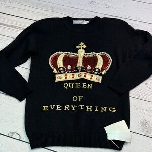 Vintage 90’s MARISA CHRISTINA Queen of Everything Beaded Sweater Size S